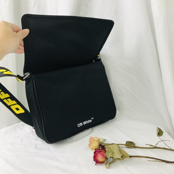 NEW Off-White - Logo Nylon Crossbody Bag In Black - Picture 9 of 12